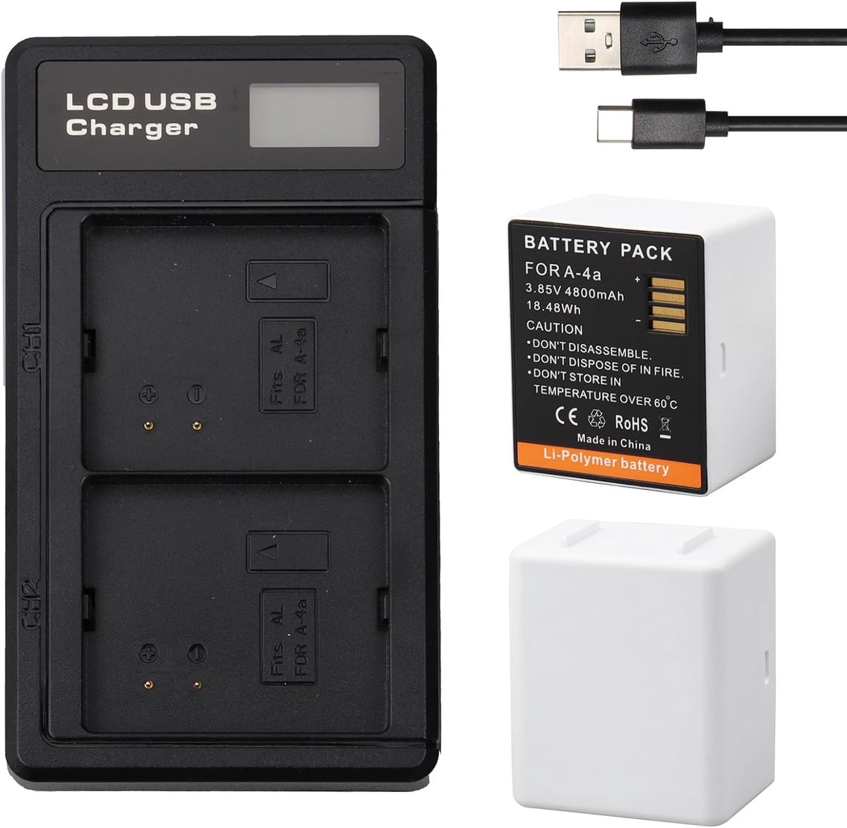 Oplaadbare batterij 4800 mAh - Dual oplaadstation - Veiligheidsbescherming - Lange gebruiksduur - ShopVlot