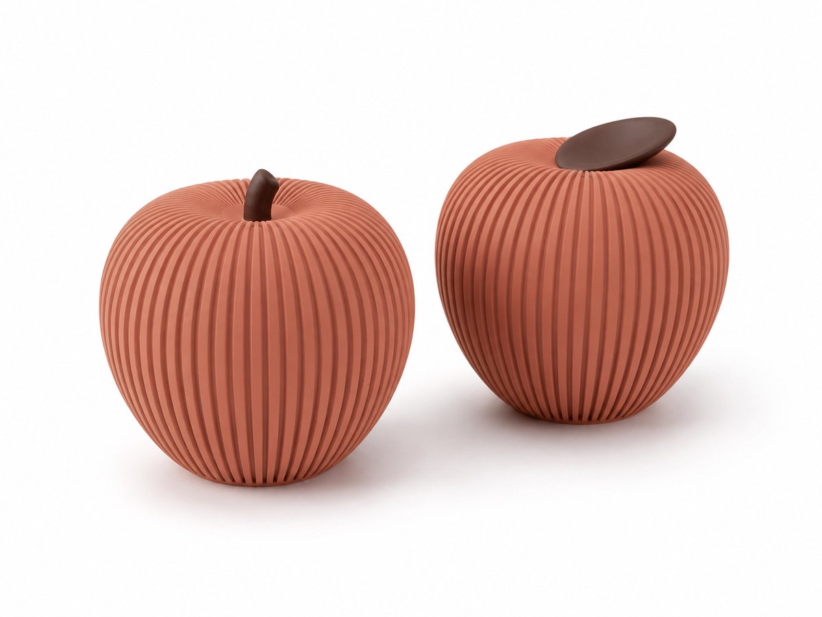 Appel LED Theelichthouders Set van 2 – 3D Geprinte Herfstdecoratie – Decoratieve Appels – Japandi Woondecoratie
