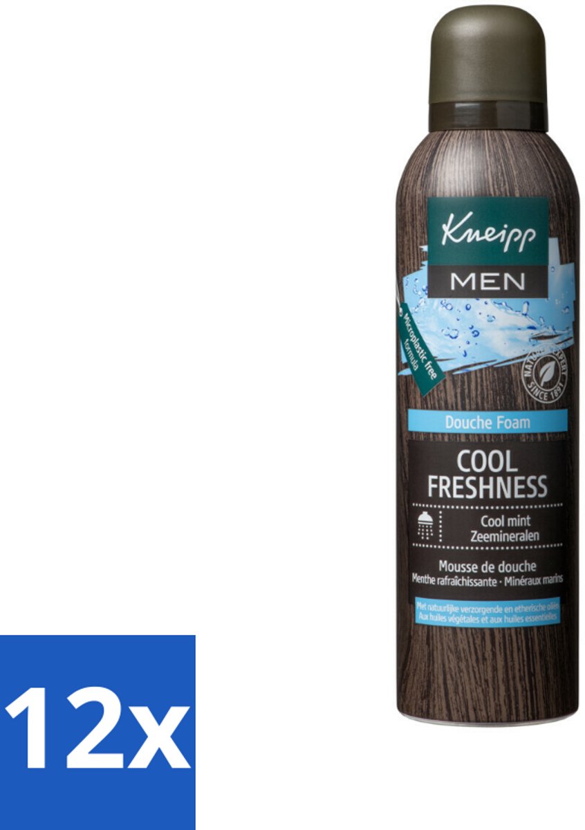 Kneipp - Douche schuim - Men Cool Freshness - Frisse geur - 200 ml - Voordeelverpakking - 12 stuks