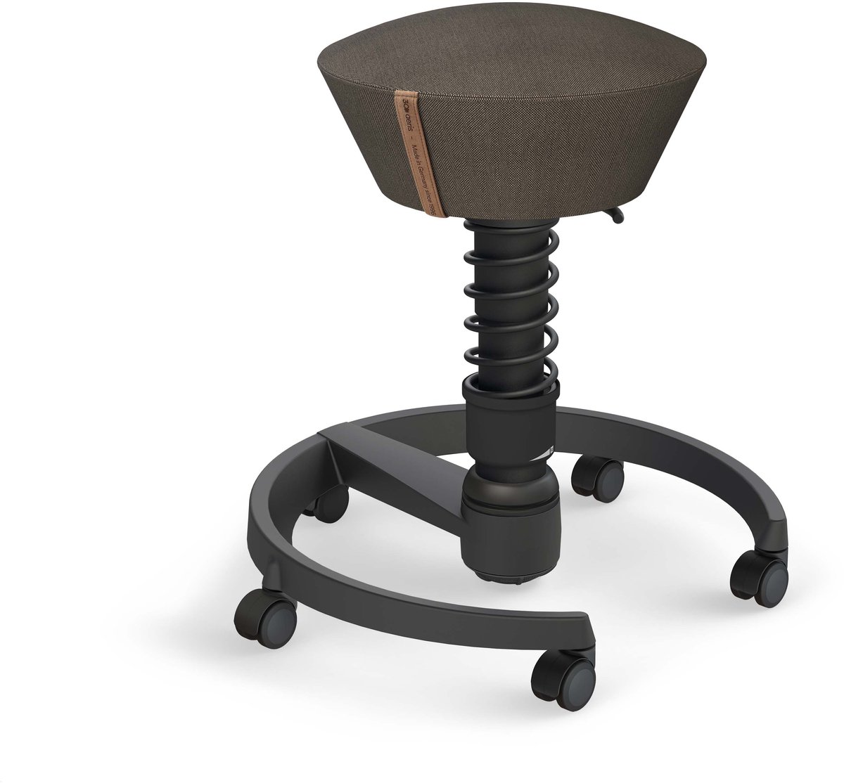 Aeris Swopper - ergonomische bureaustoel - zachte wielen - zwart frame - kunstlederen zitting - Dark Grey