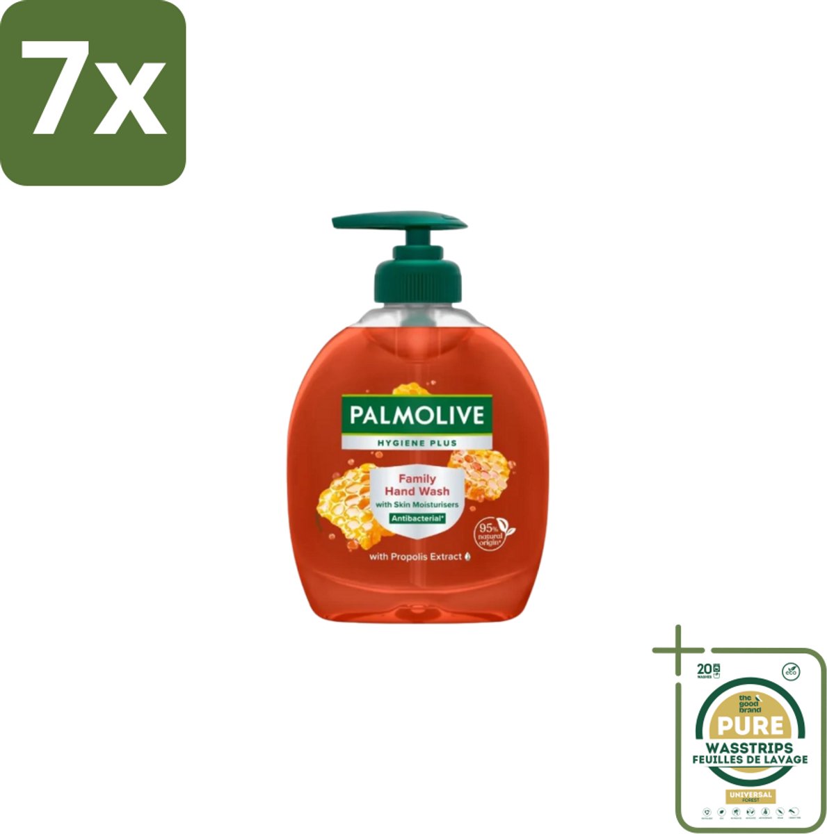 7 x Palmolive - Hygiëne Plus Family - Handzeep Met Pomp - Voor het Hele Gezin - 300 ml - Grootverpakking - Handzeep Met Pomp - Hygiëne Plus Family - Handwas - Gezin - Kind