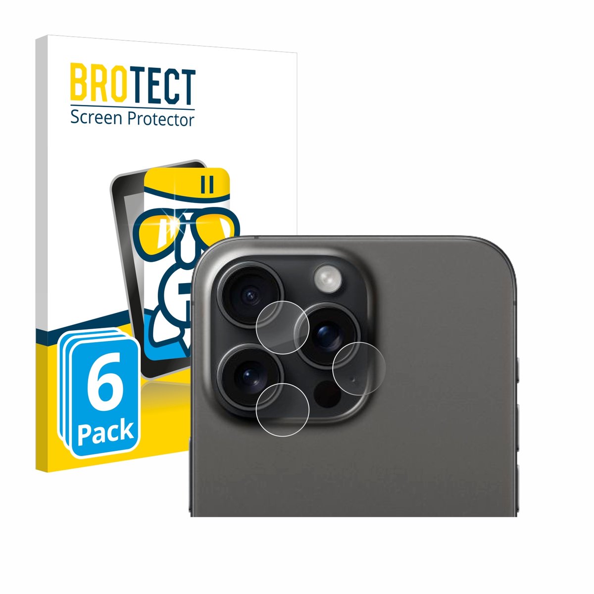 Screenprotector 6 Stuks voor Apple iPhone 15 Pro Max (ALLEEN Camera Lens) Beschermglas transparant