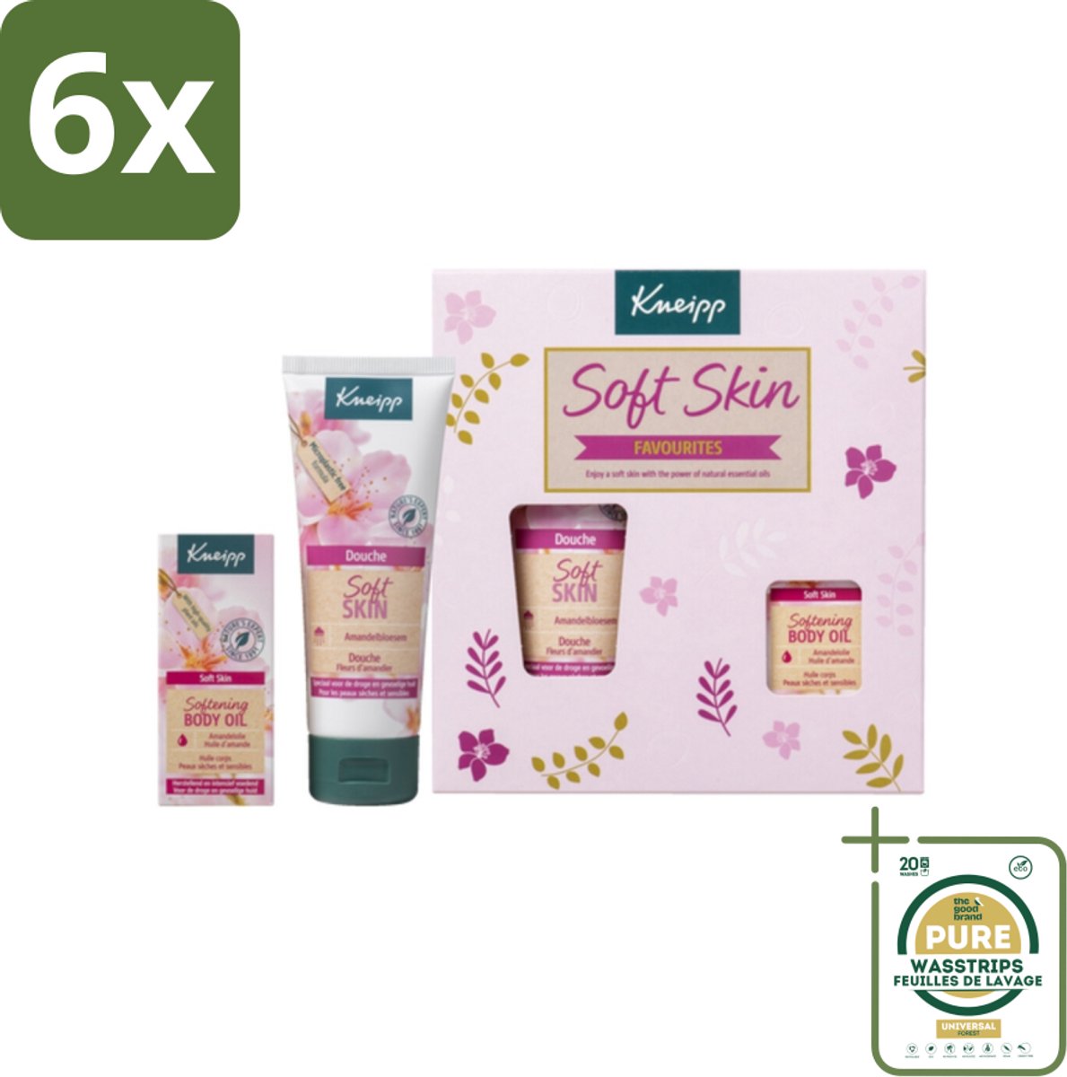 Kneipp - Soft Skin Favourites Geschenkset - Amandelbloesem - Voordeelverpakking - 6 stuks - Verzorging - Amandelbloesem