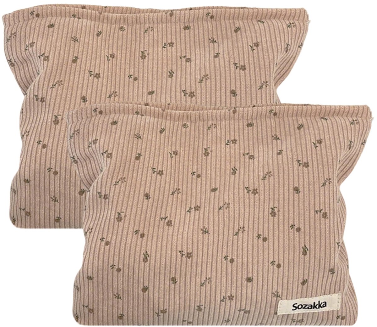 Toilettas dames 2-delig - corduroy - multifunctioneel - ideaal voor reizen - ShopVlot