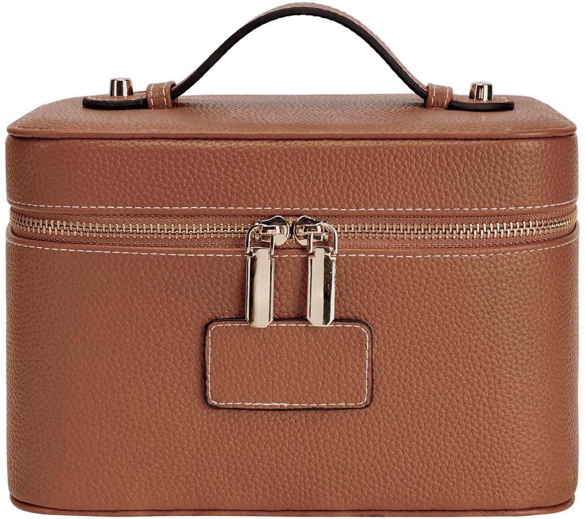 Cosmeticatas 23 x 13 x 16 cm - imitatieleer - vintage stijl - perfect voor reizen - ShopVlot