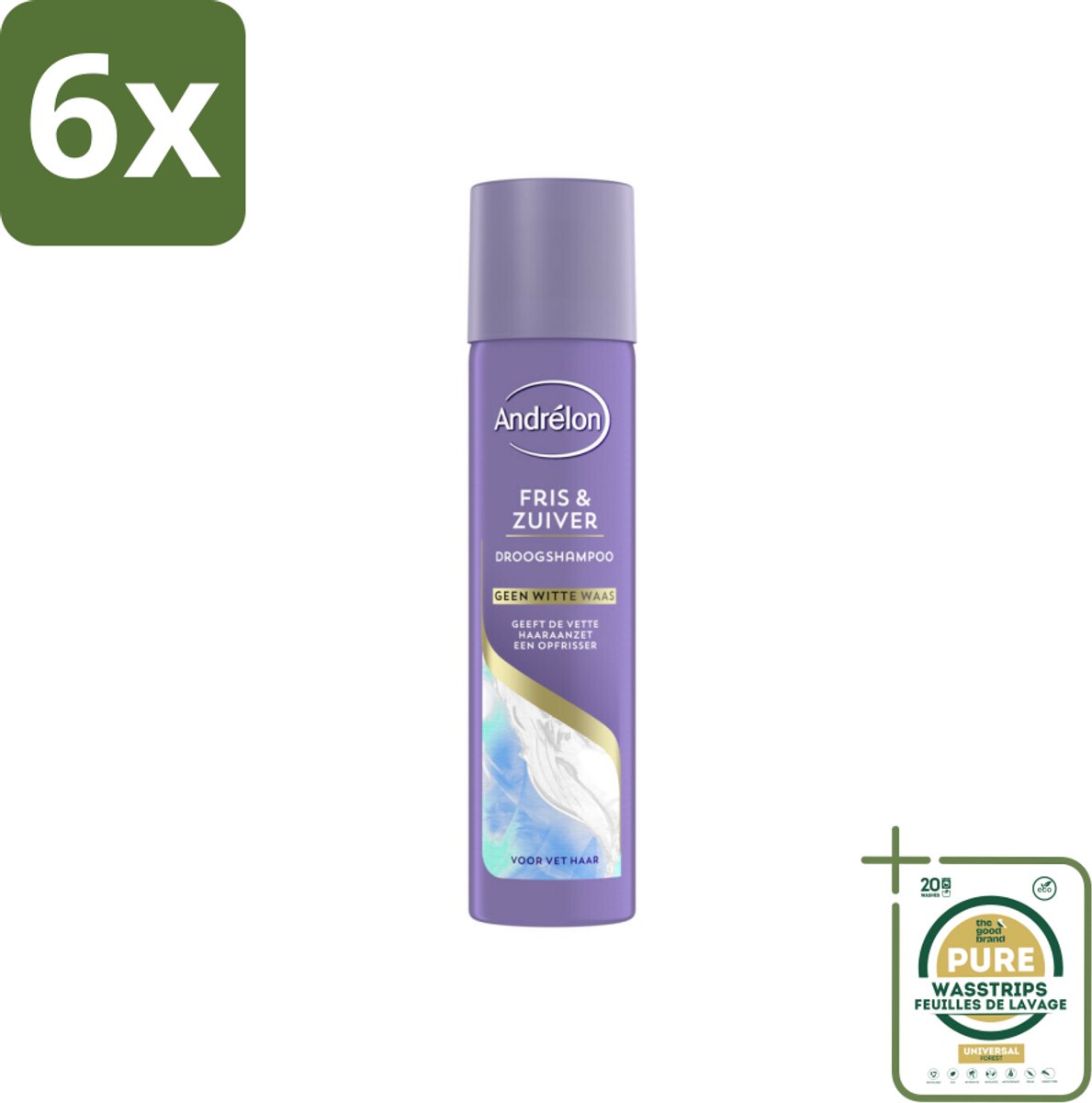 Andrélon Special - Fris & Zuiver - Droogshampoo - 245 ml - Voordeelverpakking - 6 stuks - Fris haar - Volume shampoo