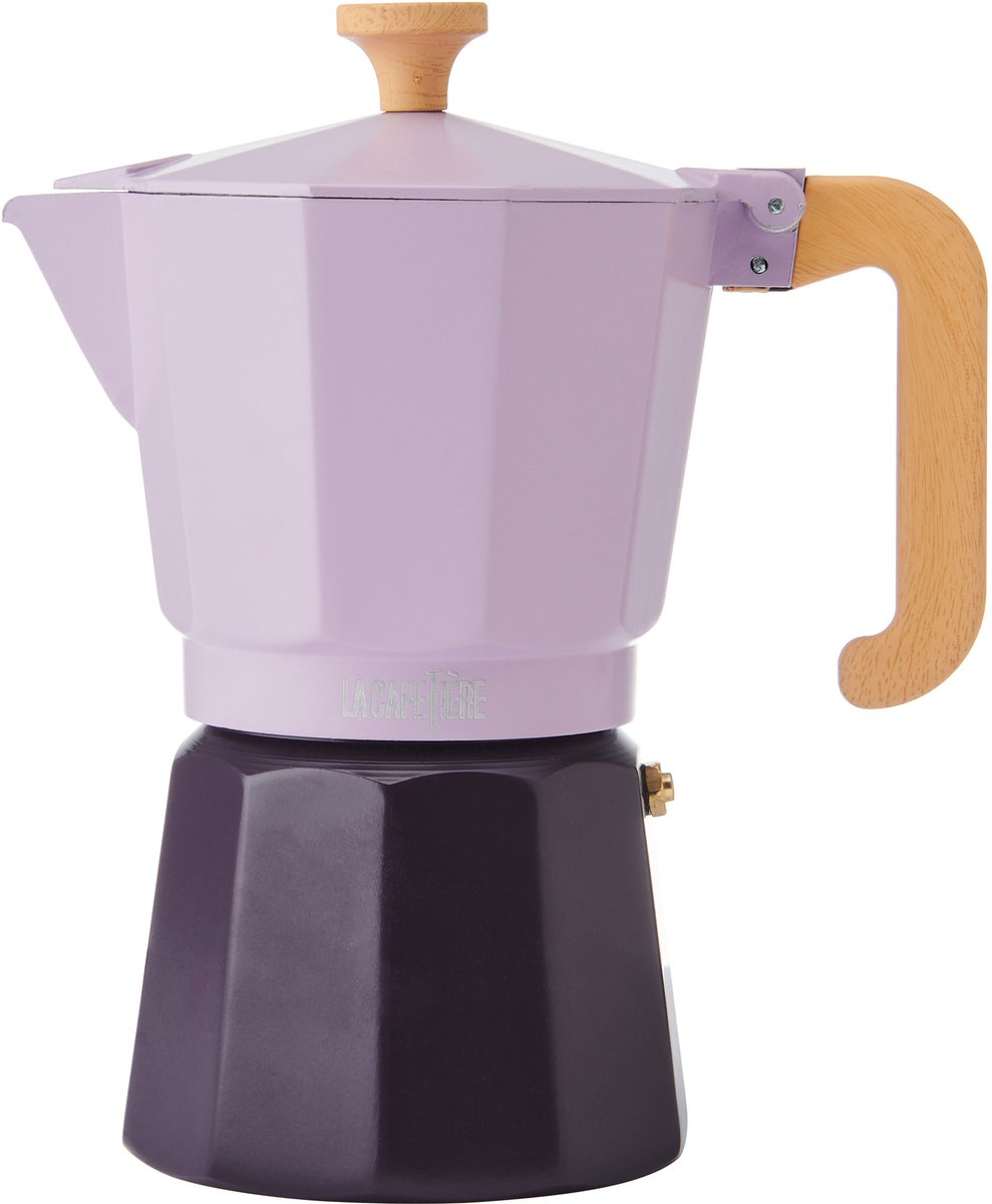 La Cafetière Venice aluminium espressomaker voor 6 kopjes - paars tweekleurig