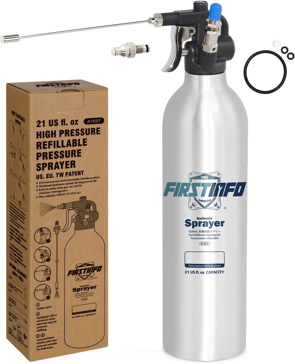 Navulbare Druksproeier - Aluminium - 620 ml - Voor Werkplaatsvloeistoffen - Ideaal voor Onderhoud en Reiniging
