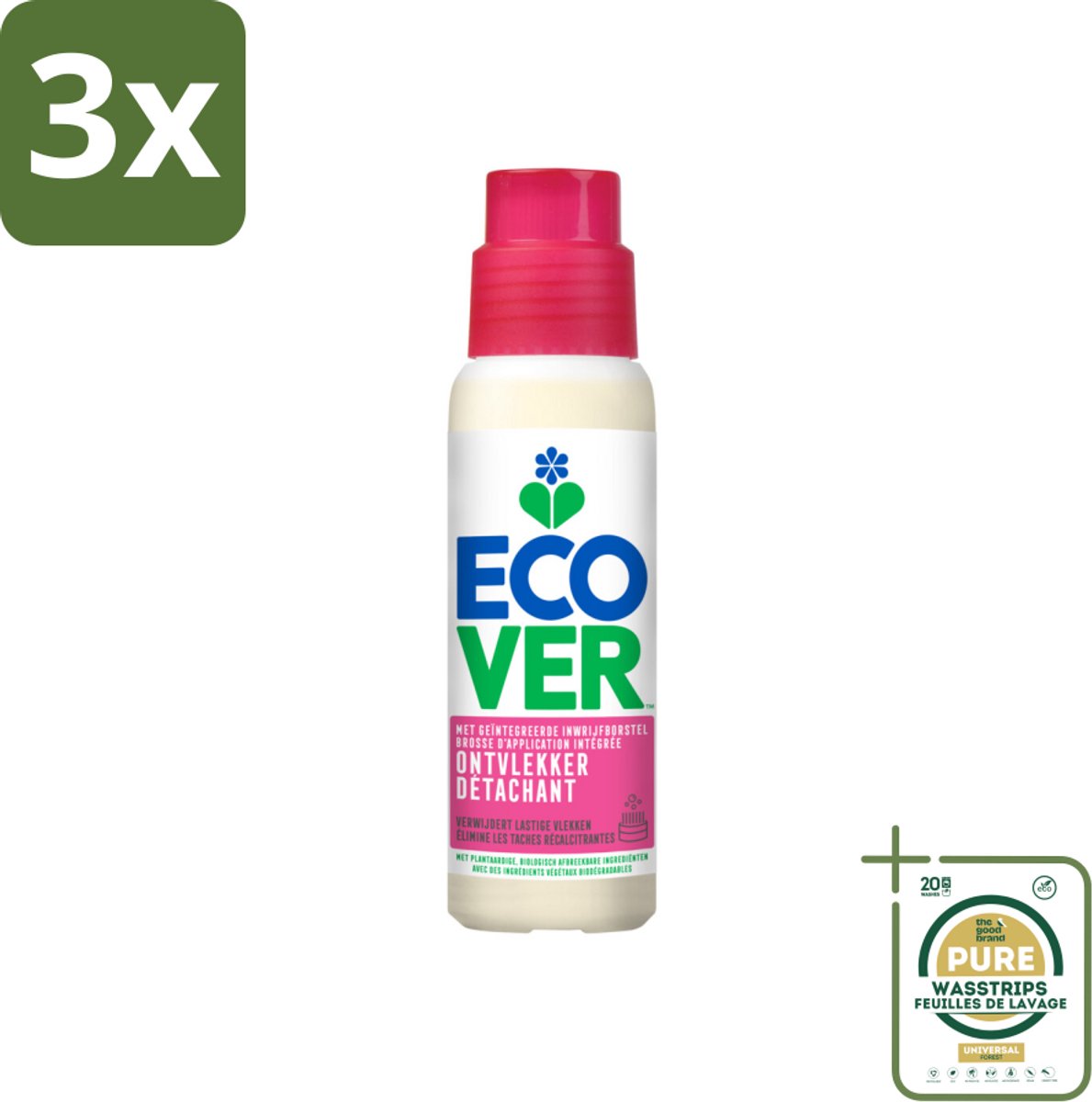 3 x Ecover - Ontvlekkingsmiddel - 200 ml - Grootverpakking - Vlekkenverwijderaar - Ontvlekkingsmiddel - Natuurlijke Reiniging - Krachtige Vlekkenverwijdering - Vlekken Op Kleding