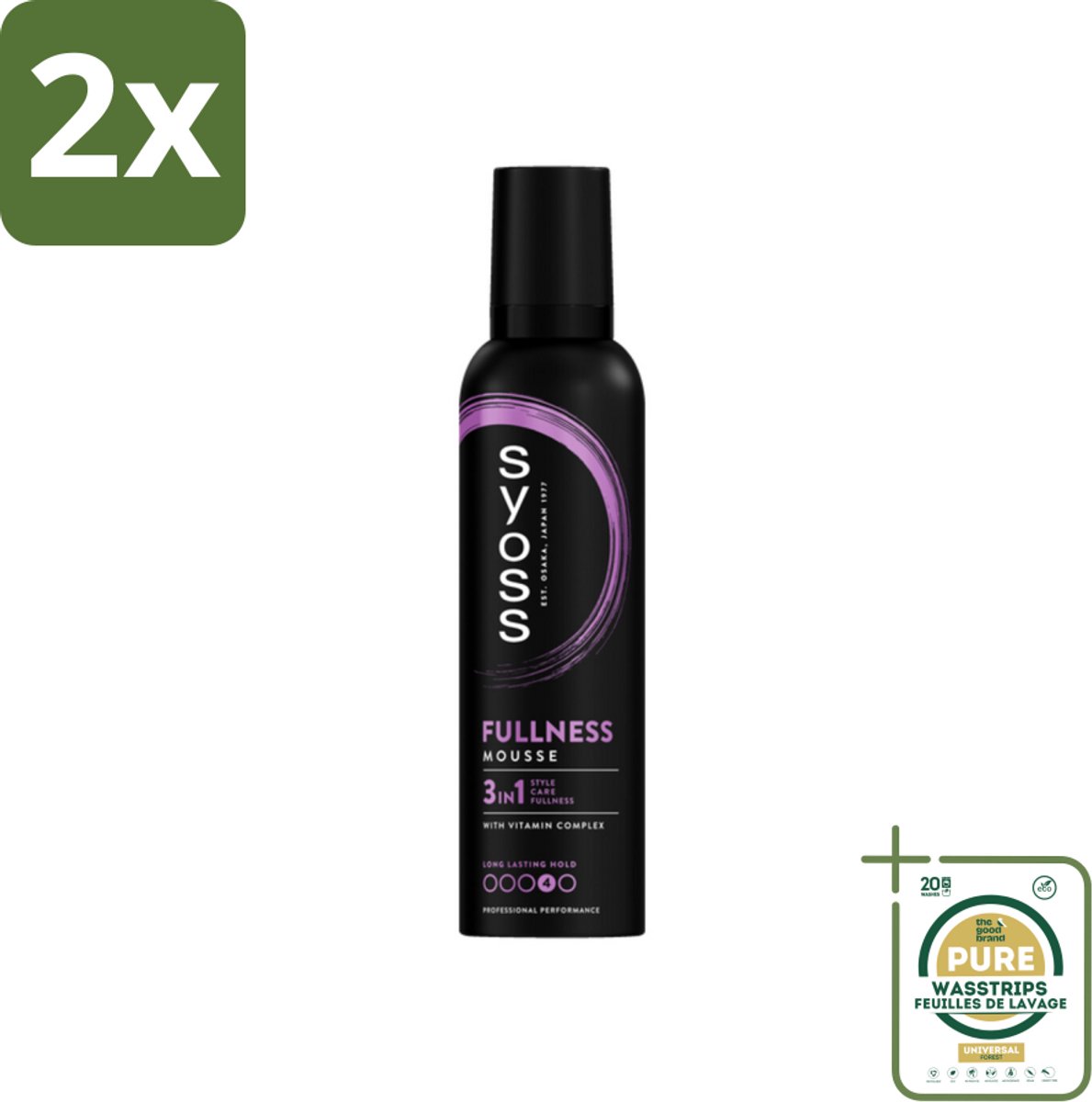 Syoss - Fullness - Haarmousse - Lichtgewicht Volume - 250 ml - Voordeelverpakking - 2 stuks - Haarmousse - Haarstyling