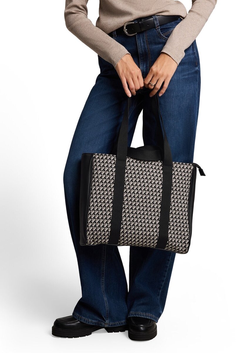 Tom Tailor - TTLANIKA L shopper met all-over print - Maat ONESIZE - mixed black
