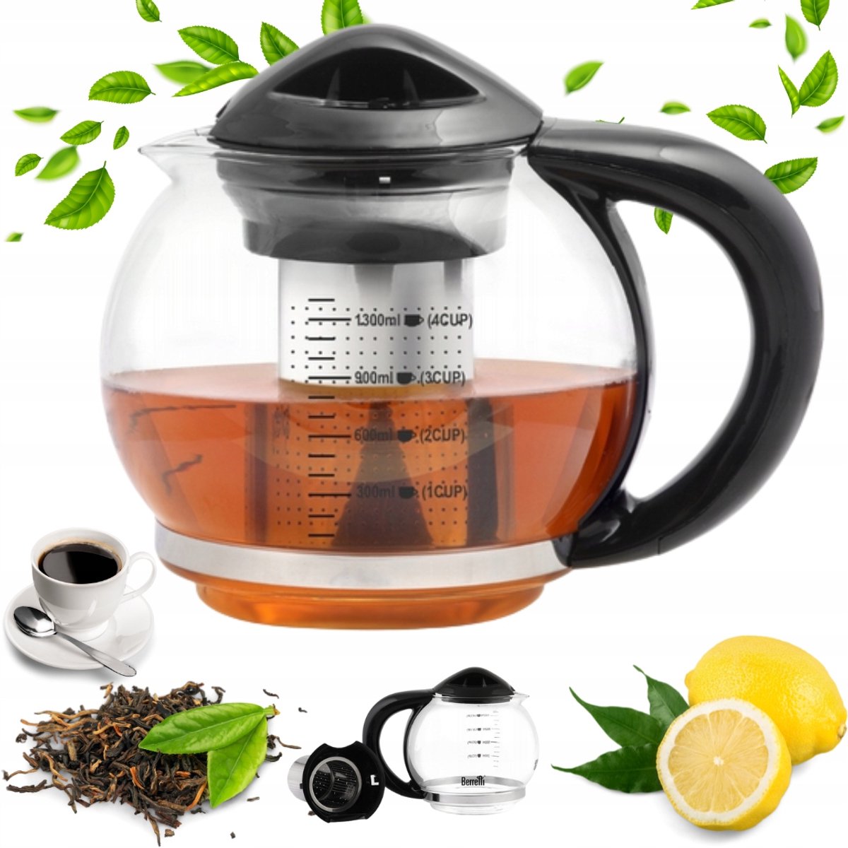 Berretti Quellessimo theepot met zetgroep 1,3L - 4 kopjes