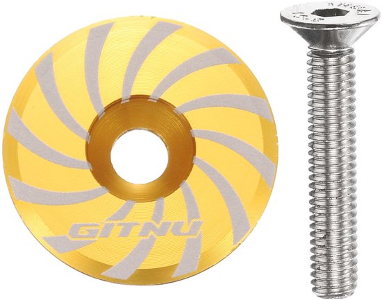 Fiets Steuersatz-Oberkappe 31,8 mm Aluminium met Schroef Goldkleurig van Fiets. — afbeelding 2