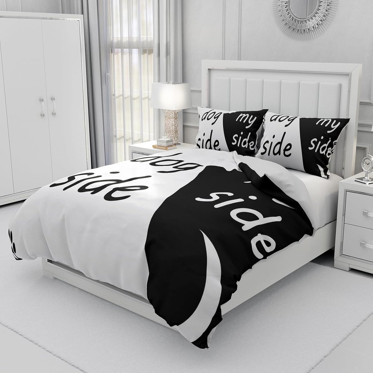 Beddenset 3-delig Kattenprint - Zwart Wit - Zacht Microfiber - Perfect voor Slaapkamerdecoratie