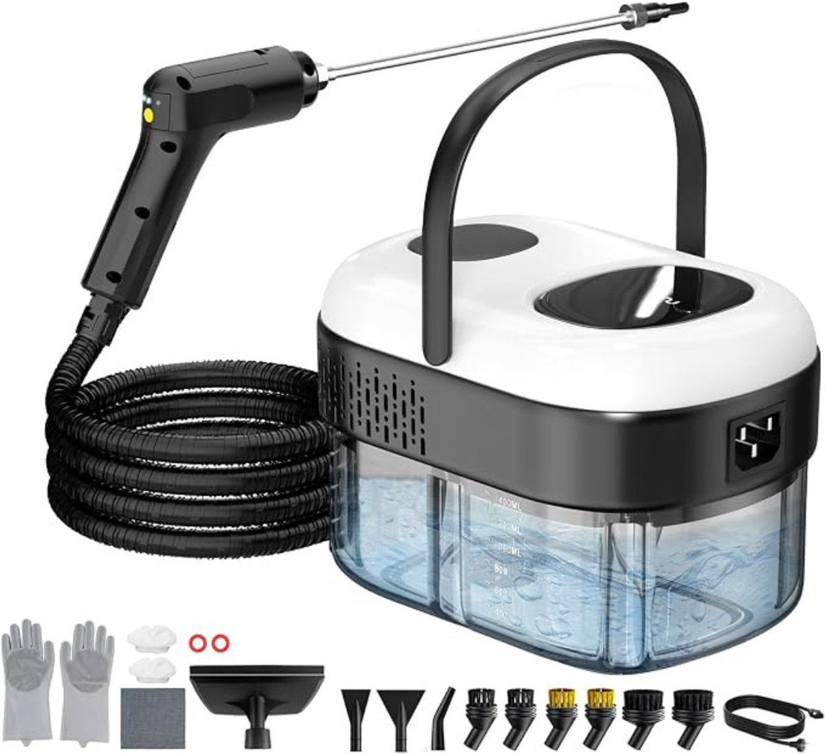Thuys - Stoomreiniger Handheld – 2500 W – 104 °C – 1,4 L Watertank – 3 Stoomstanden – 18 Accessoires – 3,7 m Bereik – EU Stekker