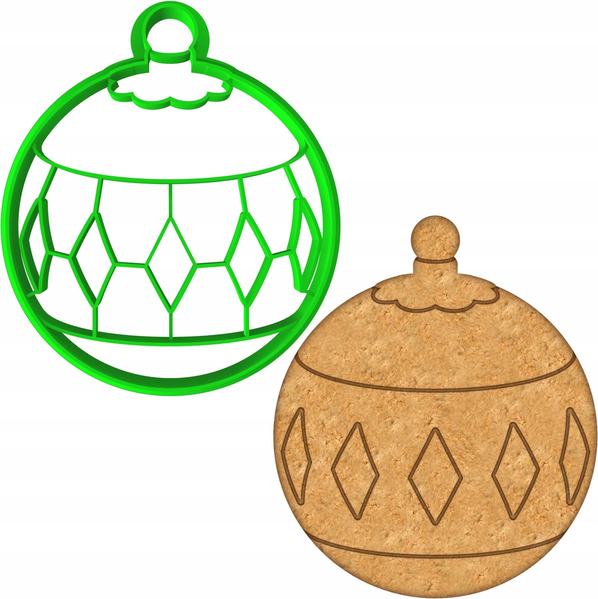 Kerstkoekjesvorm Kerstbal - PETG Plastic, Groen
