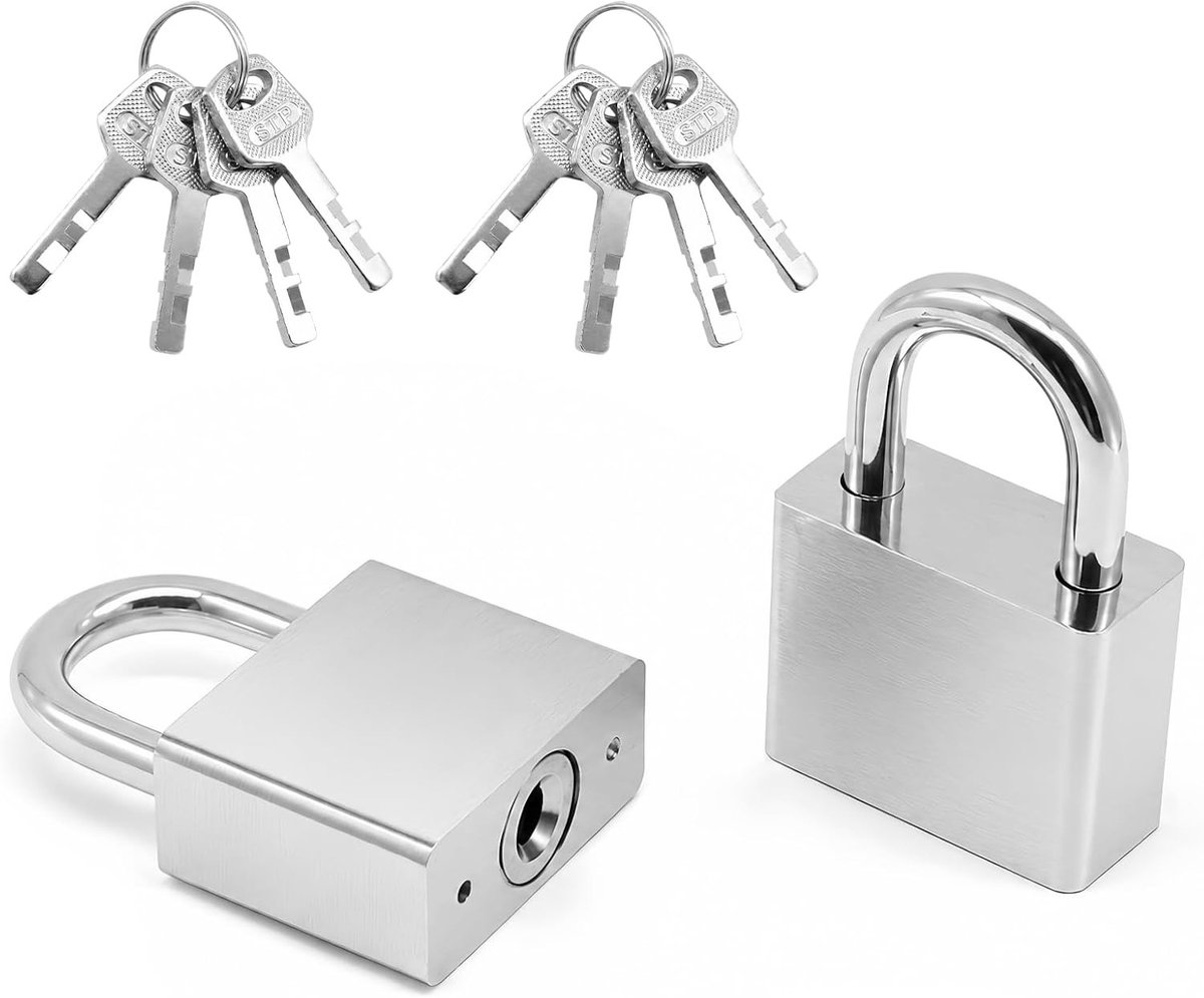 Hangslot met Sleutel - Zilver - 40 mm - Robuust Staal - Voor Buiten en Binnen