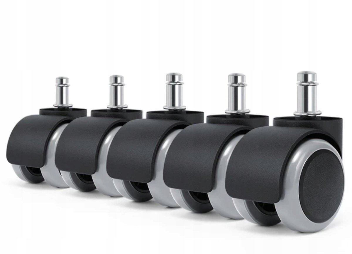 5x Rubber Wielen voor Draaistoel - Krasvrij & Stil