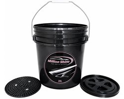 MillionShine Grit Bucket - Wasemmer 20L met Zeef en Deksel