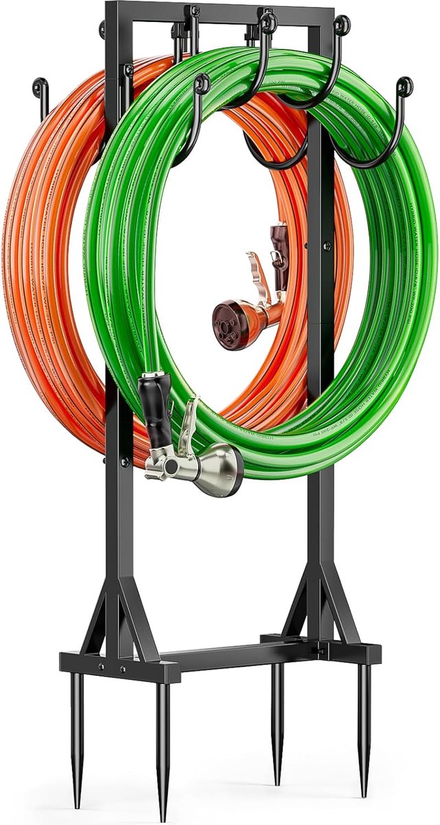Tuinslanghouder 116 cm - Dubbelzijdig - Verwijderbaar met haken - Houdt je tuin netjes