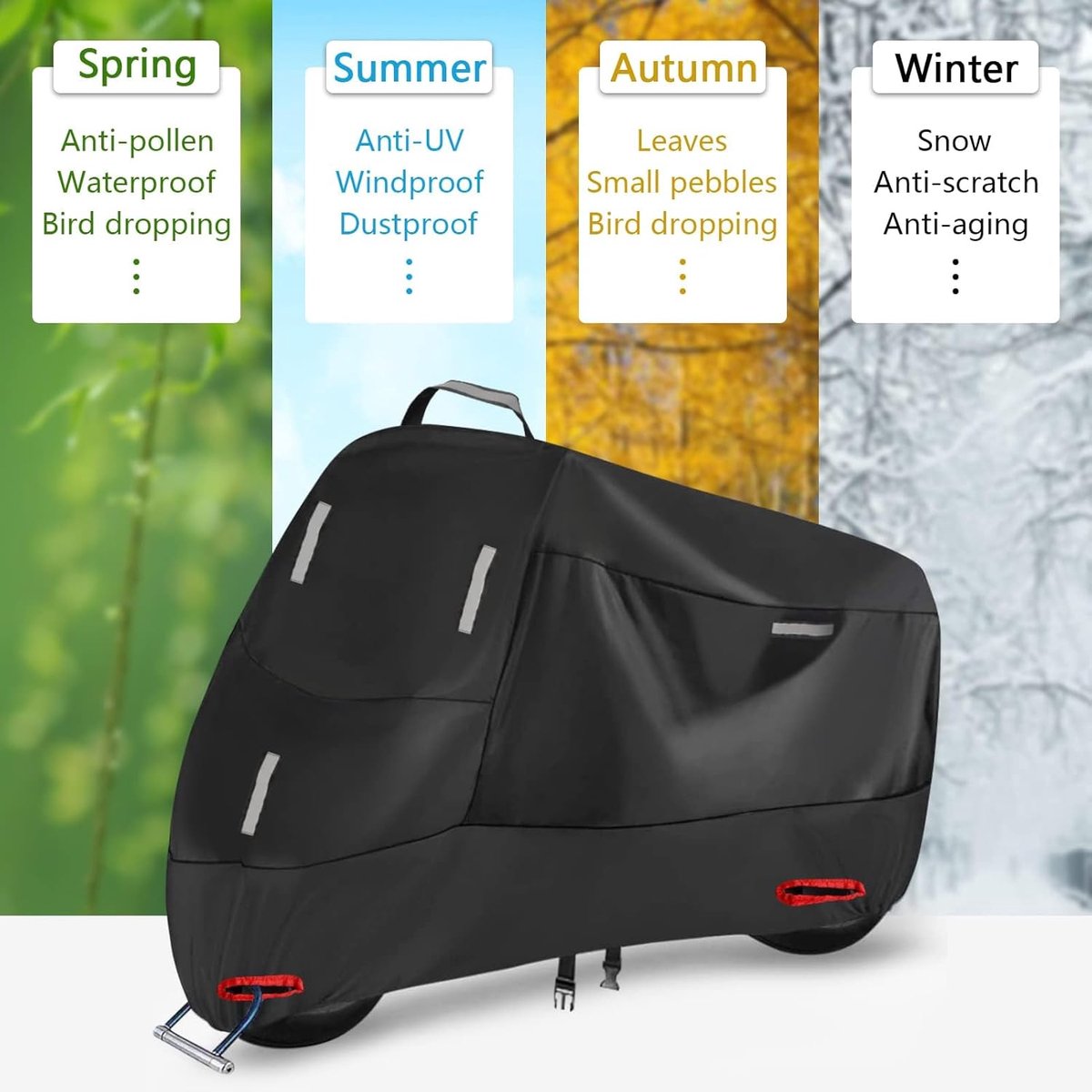 Motorfietshoes 300D Waterproof - Bescherming tegen regen en UV - Inclusief reflectiestrepen en lockgaten