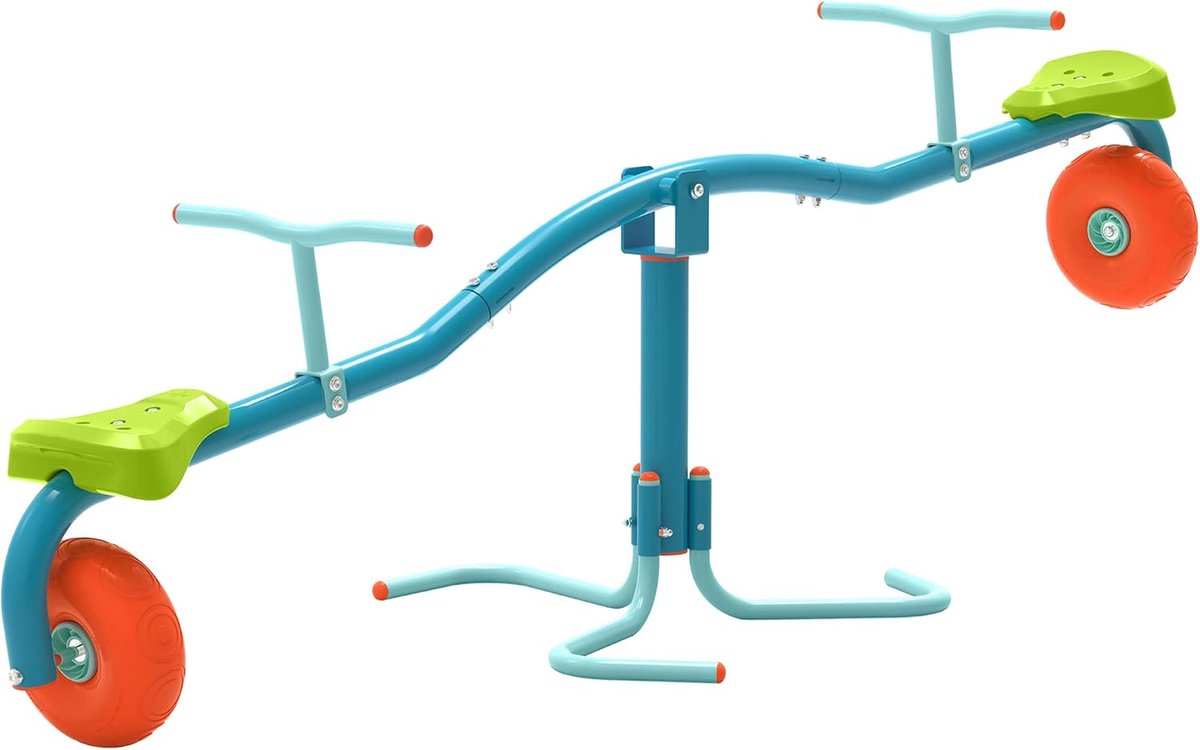 Trebuchet voor kinderen - 188 x 60 x 48 cm - met zadelstoel - draait en stuitert voor maximaal plezier