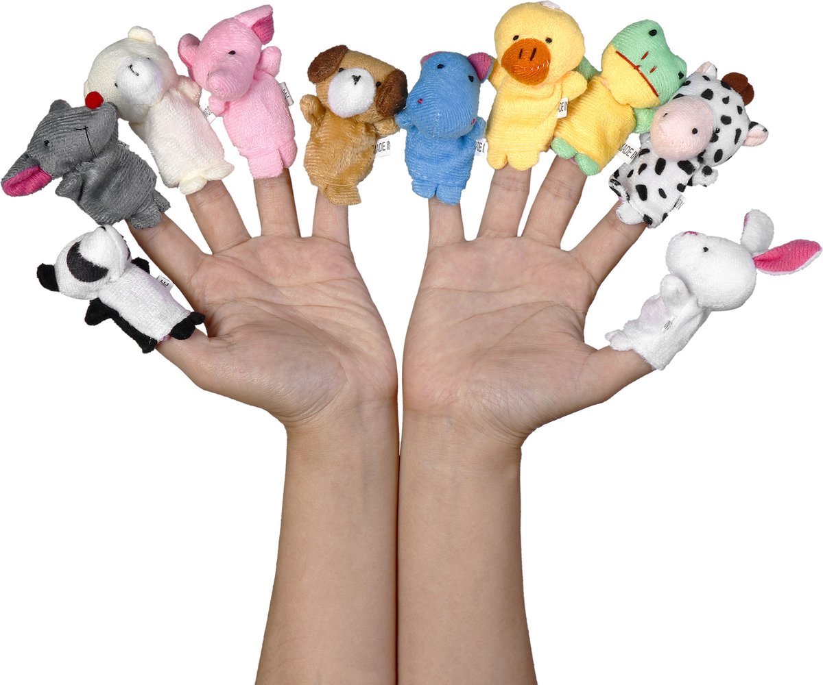 10x Vingerpoppetjes - Poppenkast spellen - Vinger diertjes - Dieren voor op vingers - Vingertop beestjes - Speelgoed voor kinderen - Pluche poppetjes - Vingerpop dieren - Jonyx — cadeau in Spellen & Speelgoed - foto 5