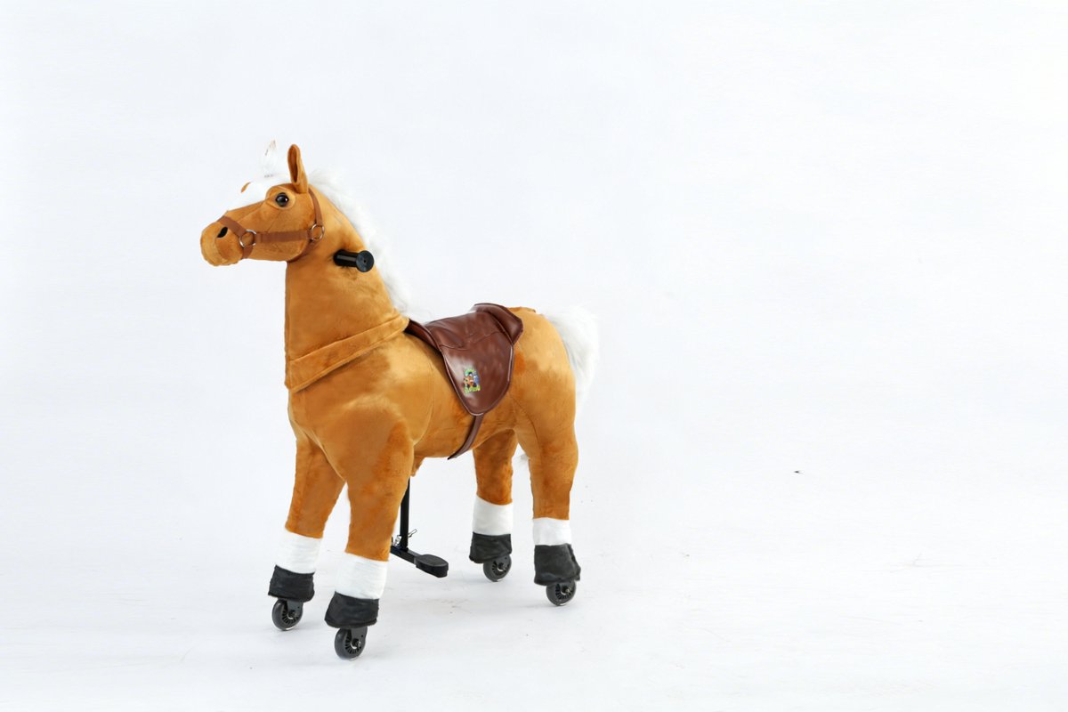 Animal Riding Paard Licht Bruin Medium / Large – Rijdier op Wielen – Tot 60 kg – Zadelhoogte 67 cm