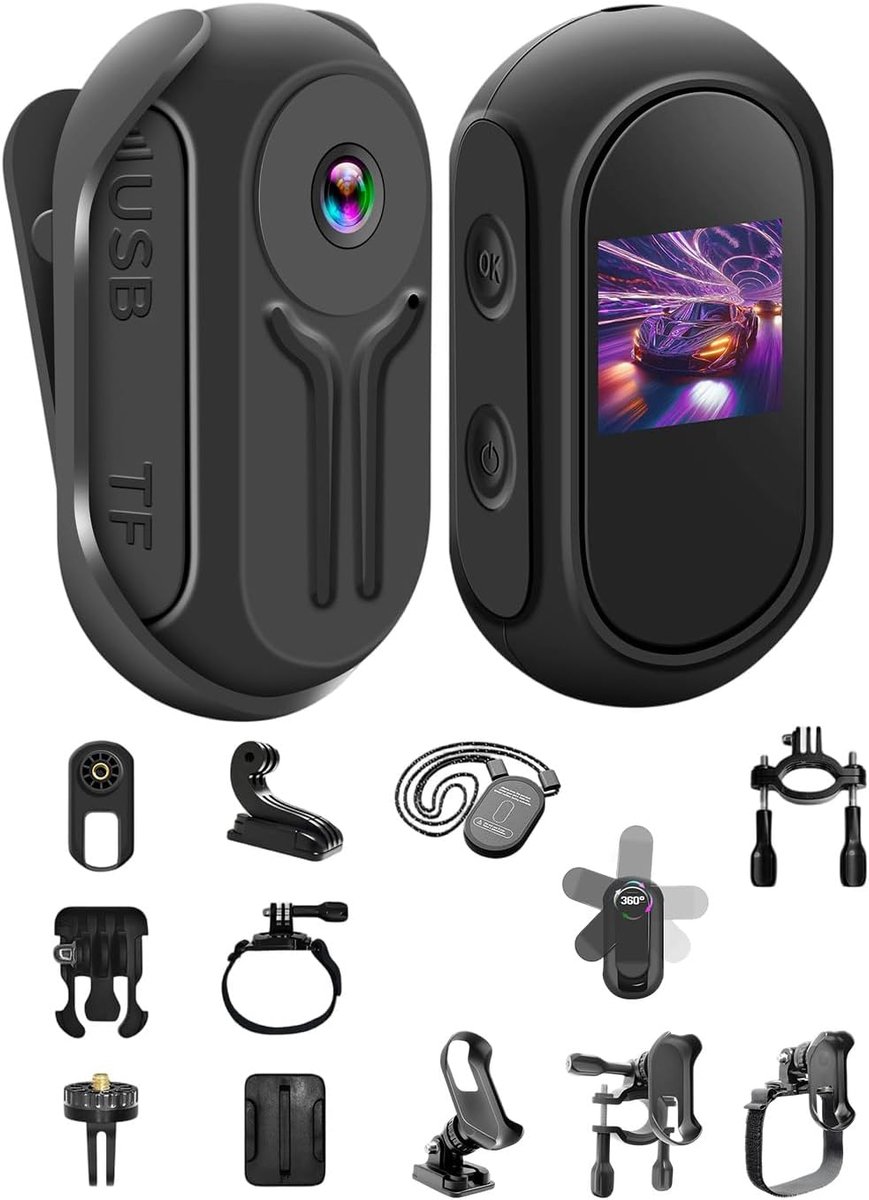 Mini actiecamera 1080P - compacte bodycam - draagbaar en lichtgewicht - perfect voor avonturen - ShopVlot