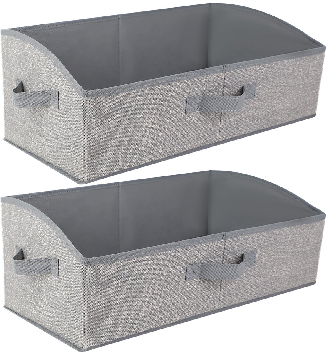 Famanu – Opbergdozen set van 2 stuks, opvouwbaar, van stof, 28 l, 50 x 28,5 x 20 cm, grote opbergdozen voor kleding, speelgoed, boeken en meer, met handvat