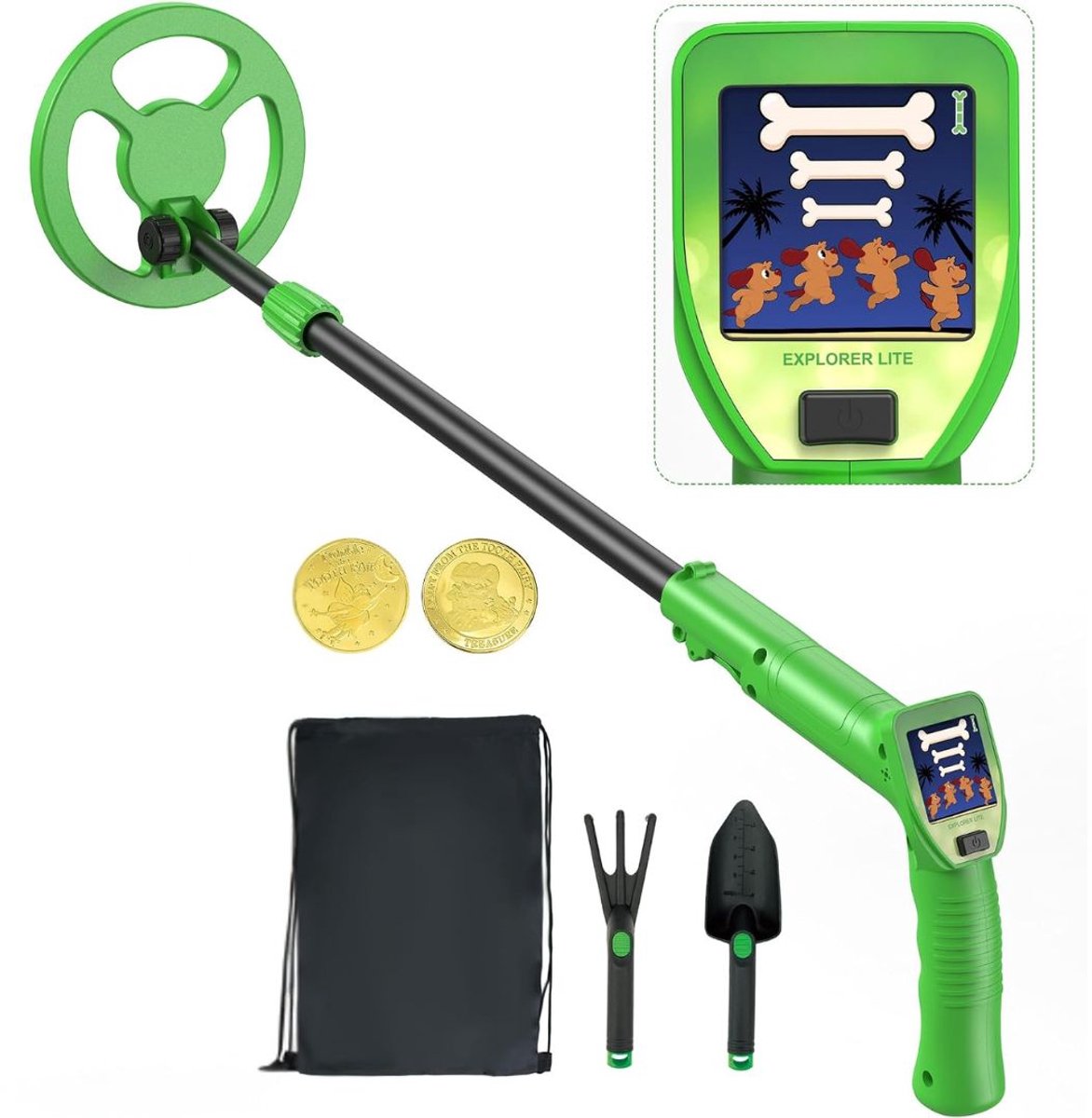 NIVA® Metaaldetecktor voor Kinderen - Waterdicht & Lichtgewicht - Metaaldetector - Groen - 15cm x 5cm x 4cm