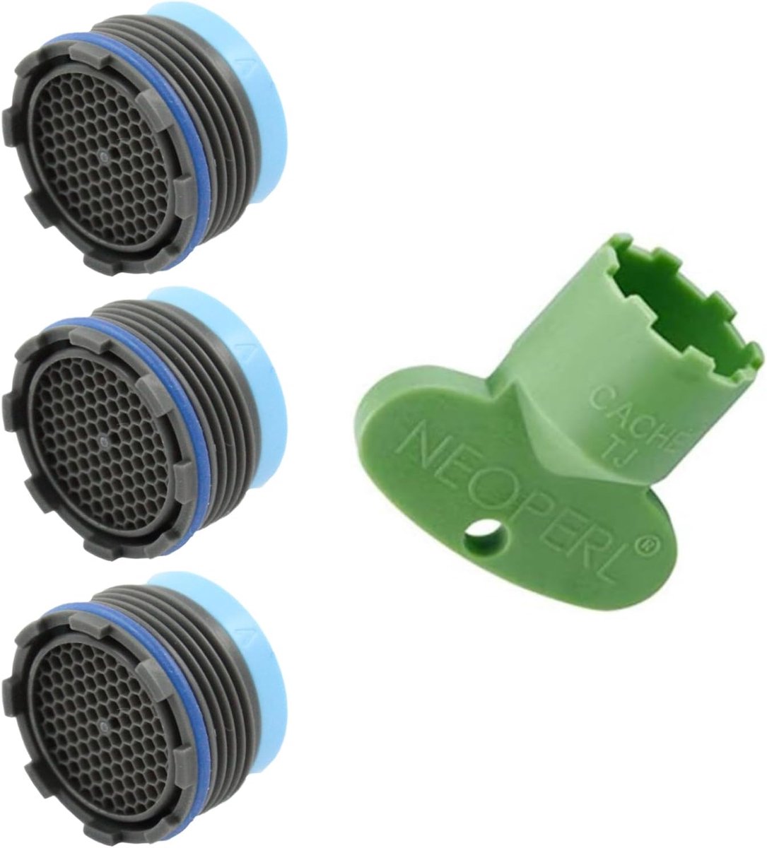 Replacement beludler set for retractable taps 18.5 x 1 mm, 3 pieces with key - aerator filter - ShopVlot