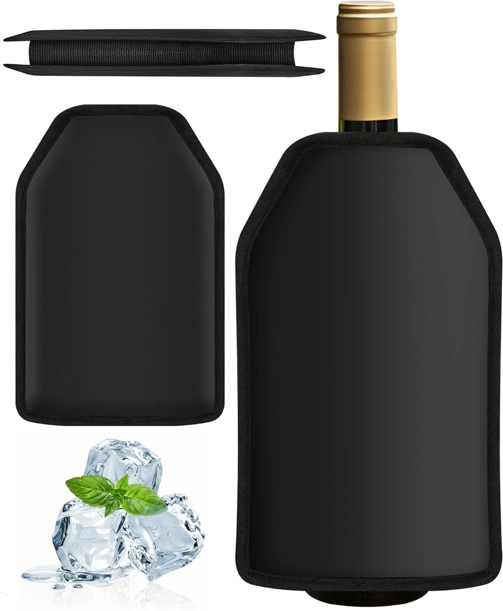 2 Black Insulated Ice Cakes for Wine - ShopVlot