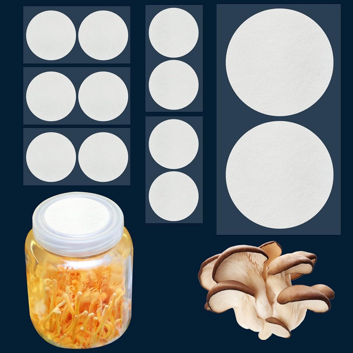 Filterpapier sticker 90mm 0.3μm - PTFE membraan - sterke hechting - voor paddocultuur (12 stuks) - ShopVlot