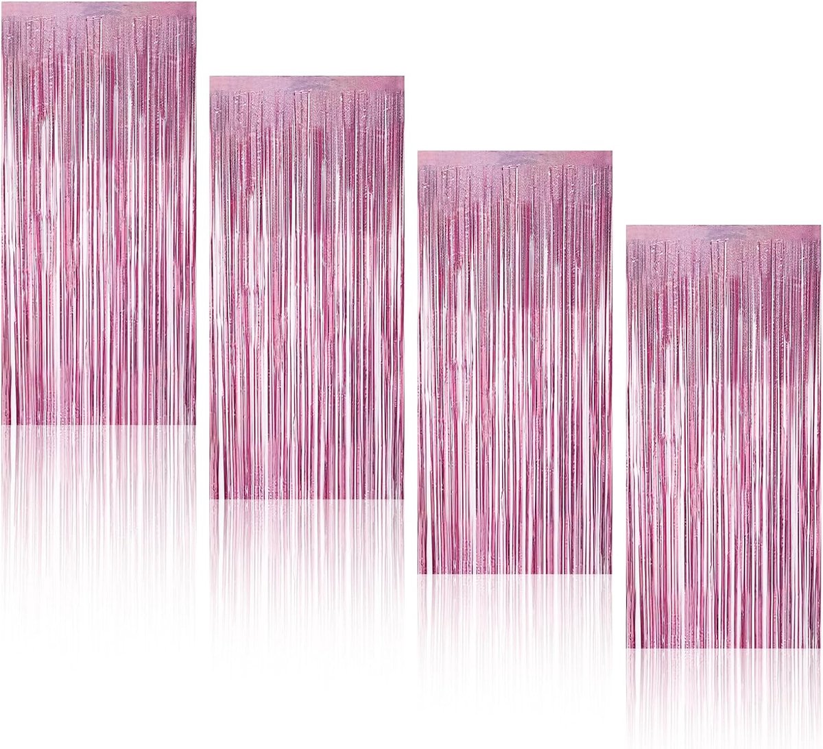 Glitter Curtain Lambette Curtain Pink Birthday Decoration Girls 4 Pieces Glitter Foil Curtain 1x2m Glitter Curtain - ShopVlot