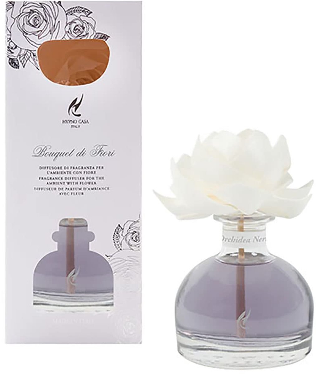 Geurverspreider 250 ml - zwarte orchidee - stijlvolle bloem - creëert een aangename sfeer - ShopVlot