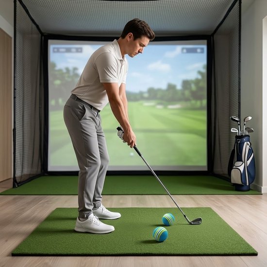 Blauwe golf oefen ballen set van 16 voor heren en dames – 42 mm schuim golfballen – zachte golf trainings ballen voor binnen en buiten – golf trainings materiaal — afbeelding 4