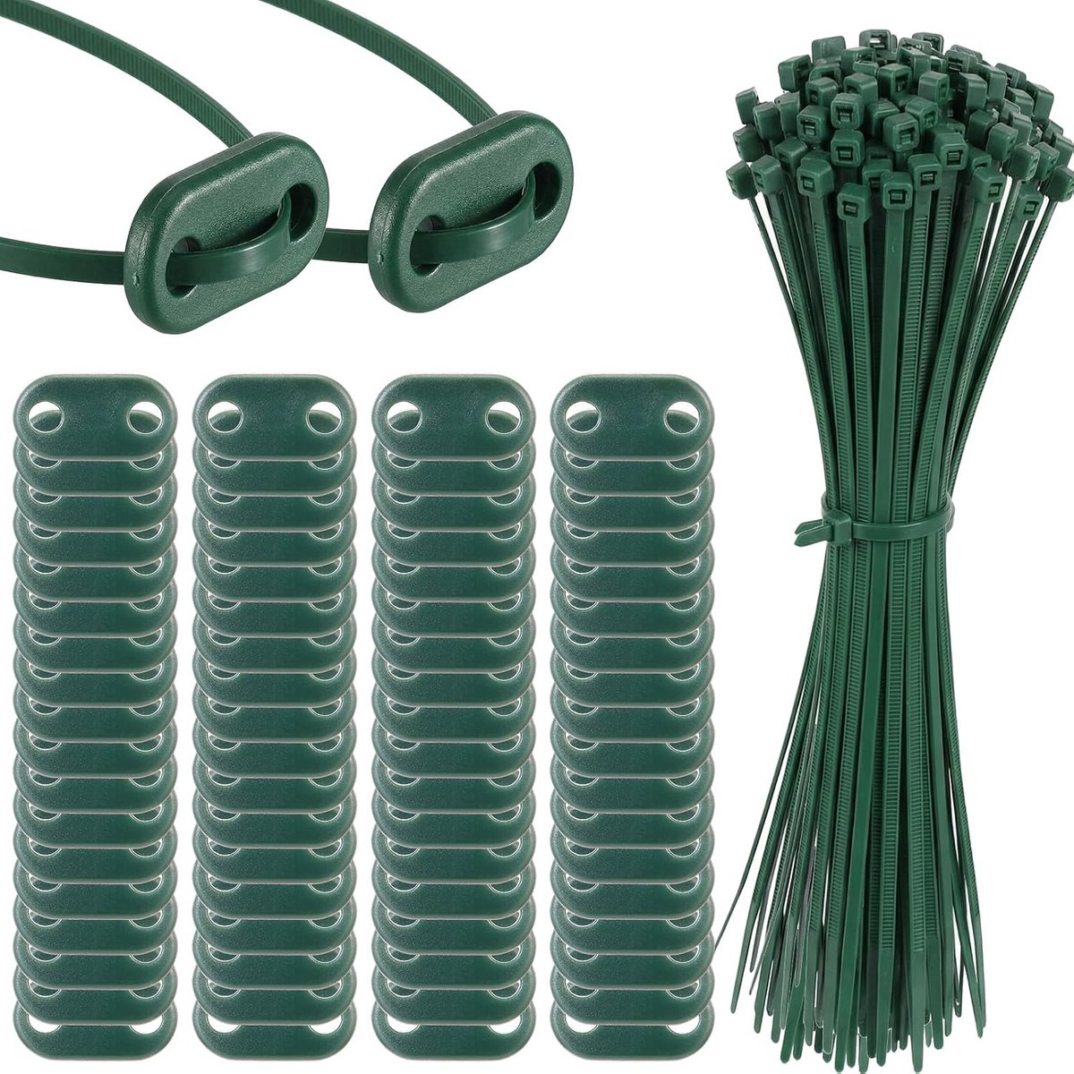 Sinmoe Set of 100 Privacy Screens Mounting Kit Includes Cable Ties and Mounting Plates PVC Mounting Set For Privacy - ShopVlot