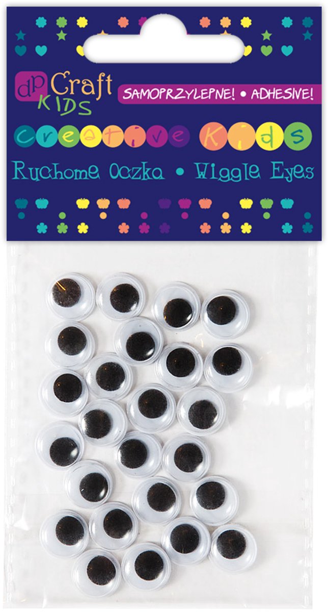 Zelfklevende bewegende oogjes 10 mm, 24 stuks - Decoratie voor knutselen