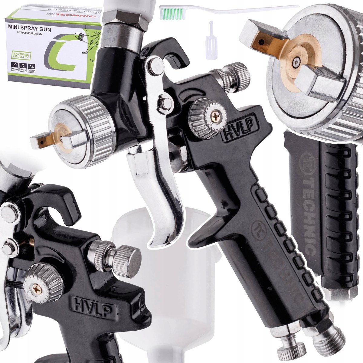 Merkloos Mini Lakspuitpistool HVLP 0,8mm voor Spotrepair & Kleine Oppervlakken
