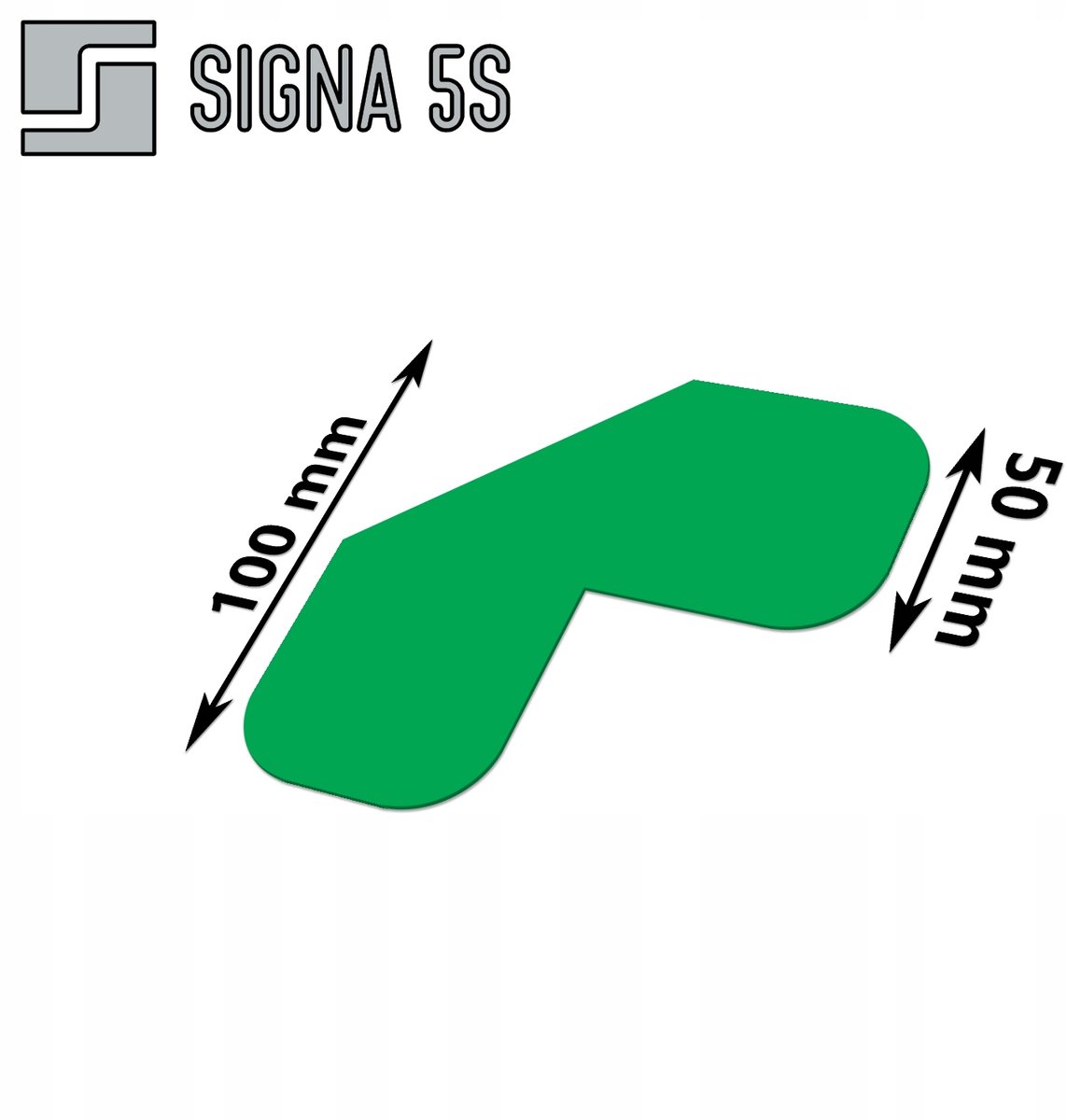SIGNA 5S Vloermarkering L/X Hoek 100x100mm Groen PVC