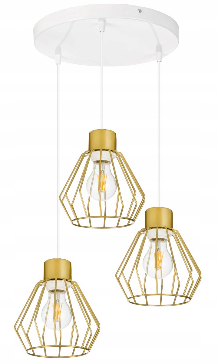 Gouden Draad Hanglamp met 3xE27 Fitting - Stijlvolle Loft Verlichting