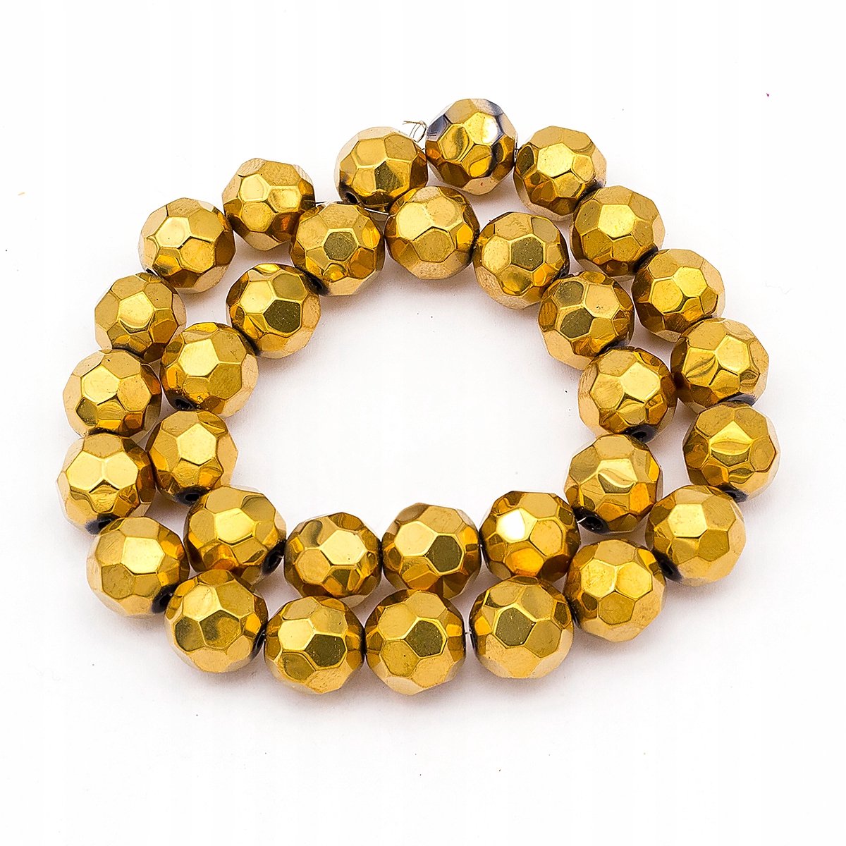 Glazen Kralen Rond Goud 10mm 34 stuks
