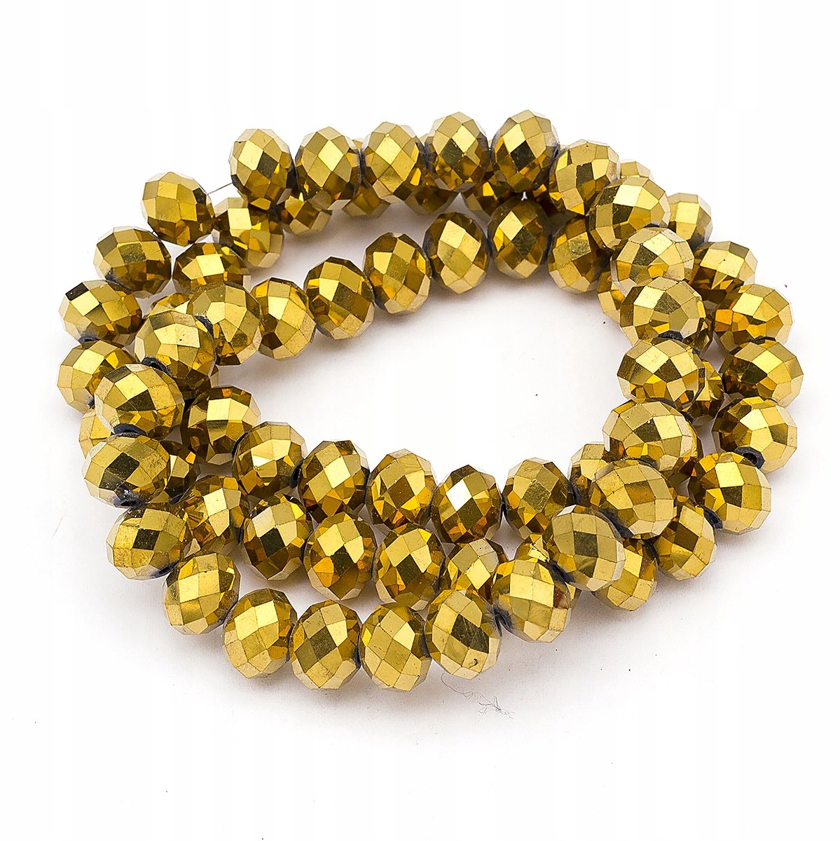 Gouden Glazen Rondel Kralen 10x7mm - 72 stuks per streng