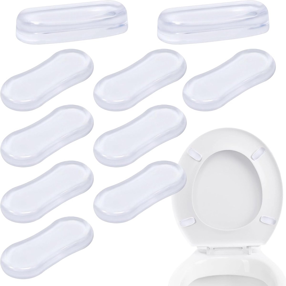 Wc-bril buffers 10 stuks - rubberen zelfklevende buffers - geluidsisolatie - duurzaam gebruik - ShopVlot