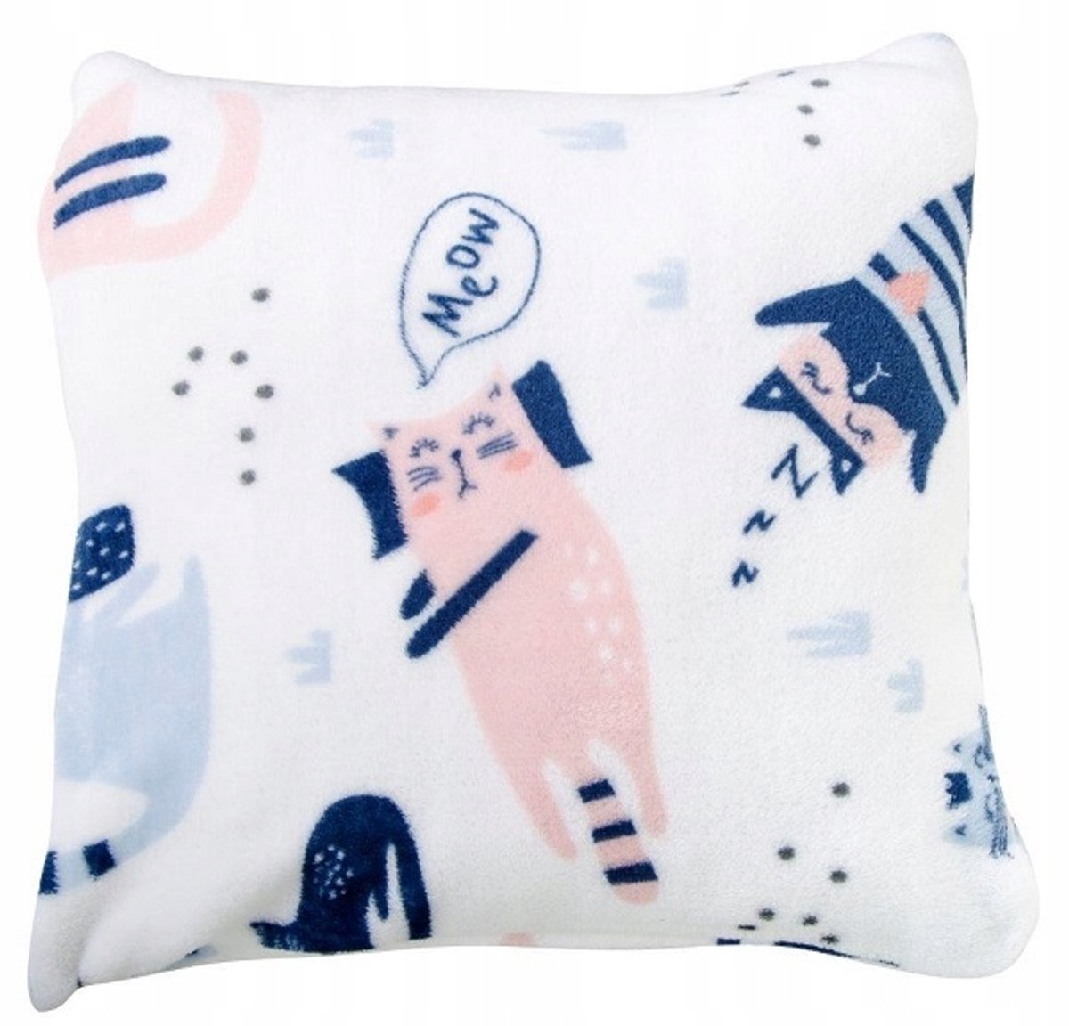 Decoratieve Kussenhoes Katten Miauw Wit 40x40cm