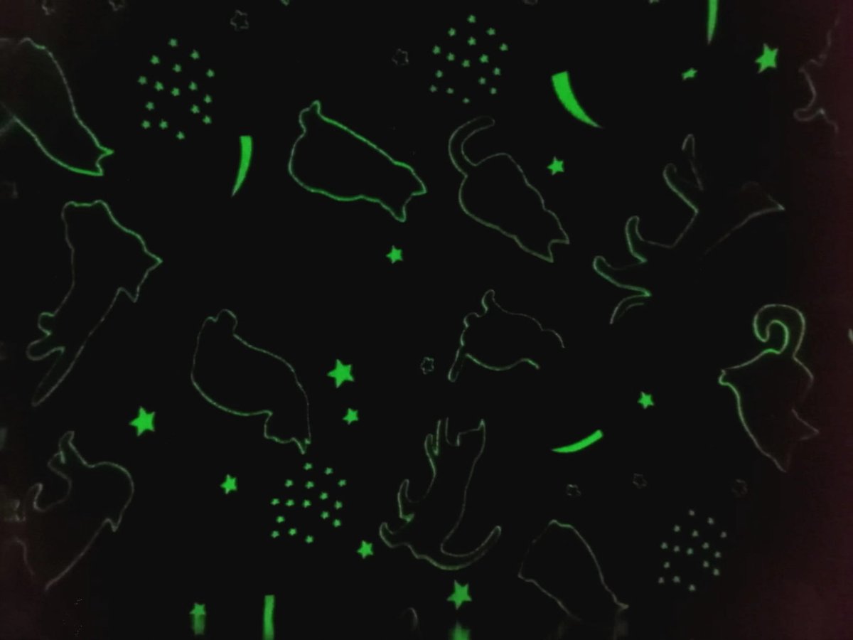Glow-in-the-dark Deken 150x200cm - Kleurrijke Katten Fluo