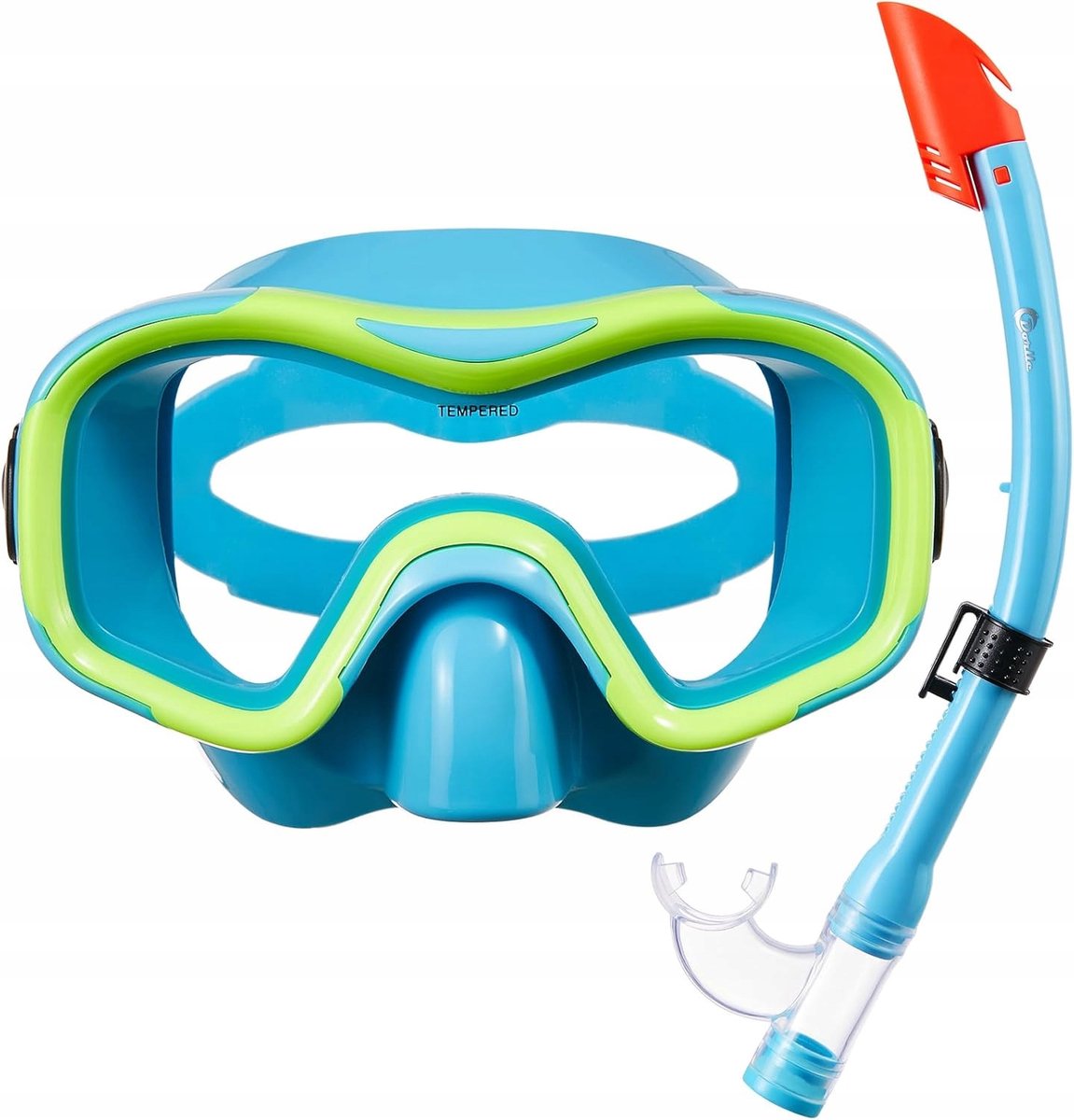 Dorlle kindersnorkelset blauw - Duikbril met anti-condens & semi-droge snorkel