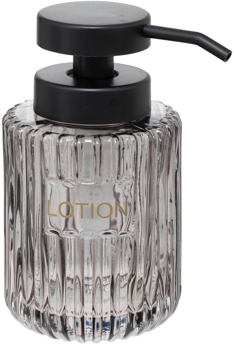 Zeepdispenser glas grijs - trendy design - perfect voor in de badkamer - ShopVlot