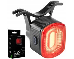 Fietslamp Achter LED COB met Remlicht & Daglichtsensor